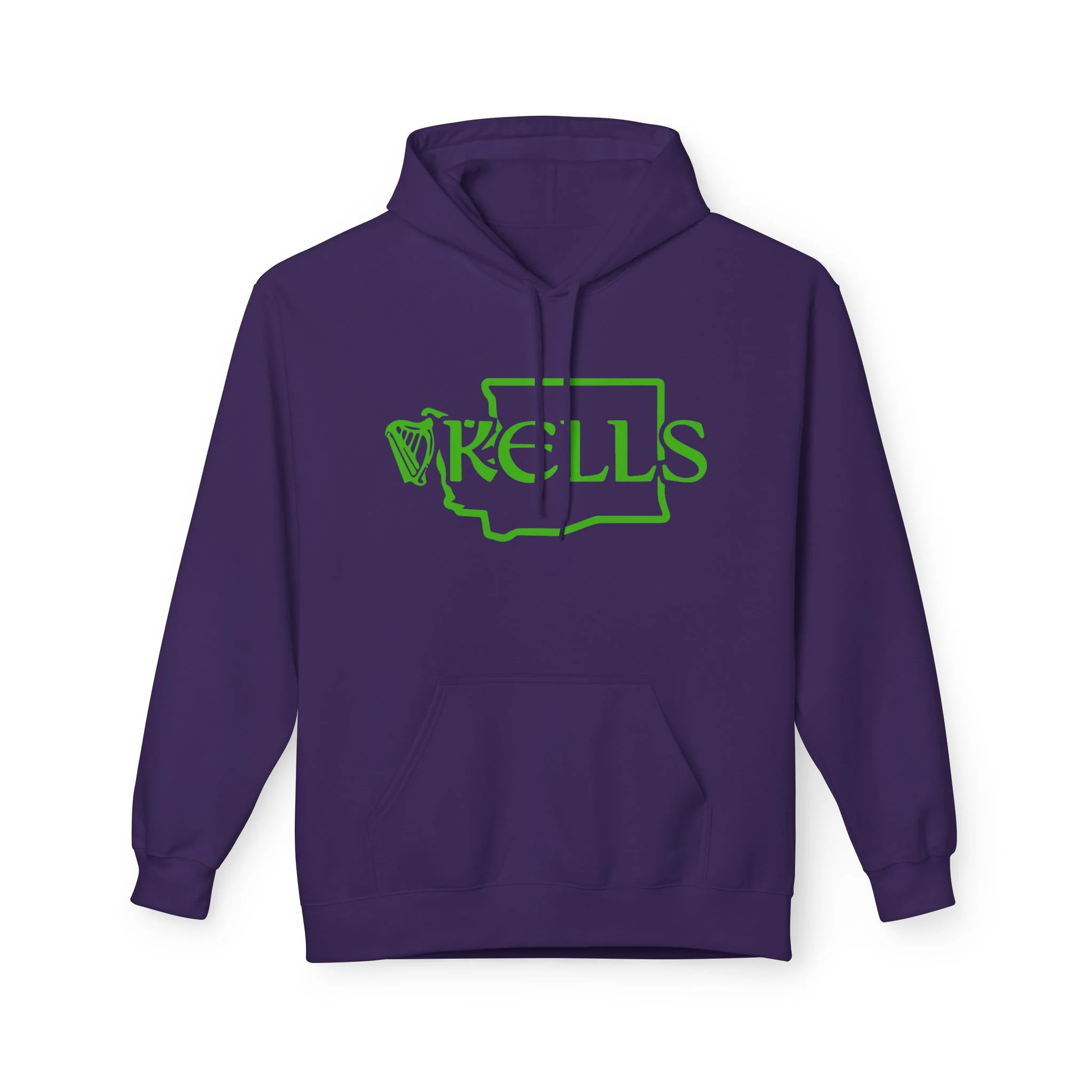 Kells Midweight Fleece Hoodie - Kelly Green WA Logo - Image 10
