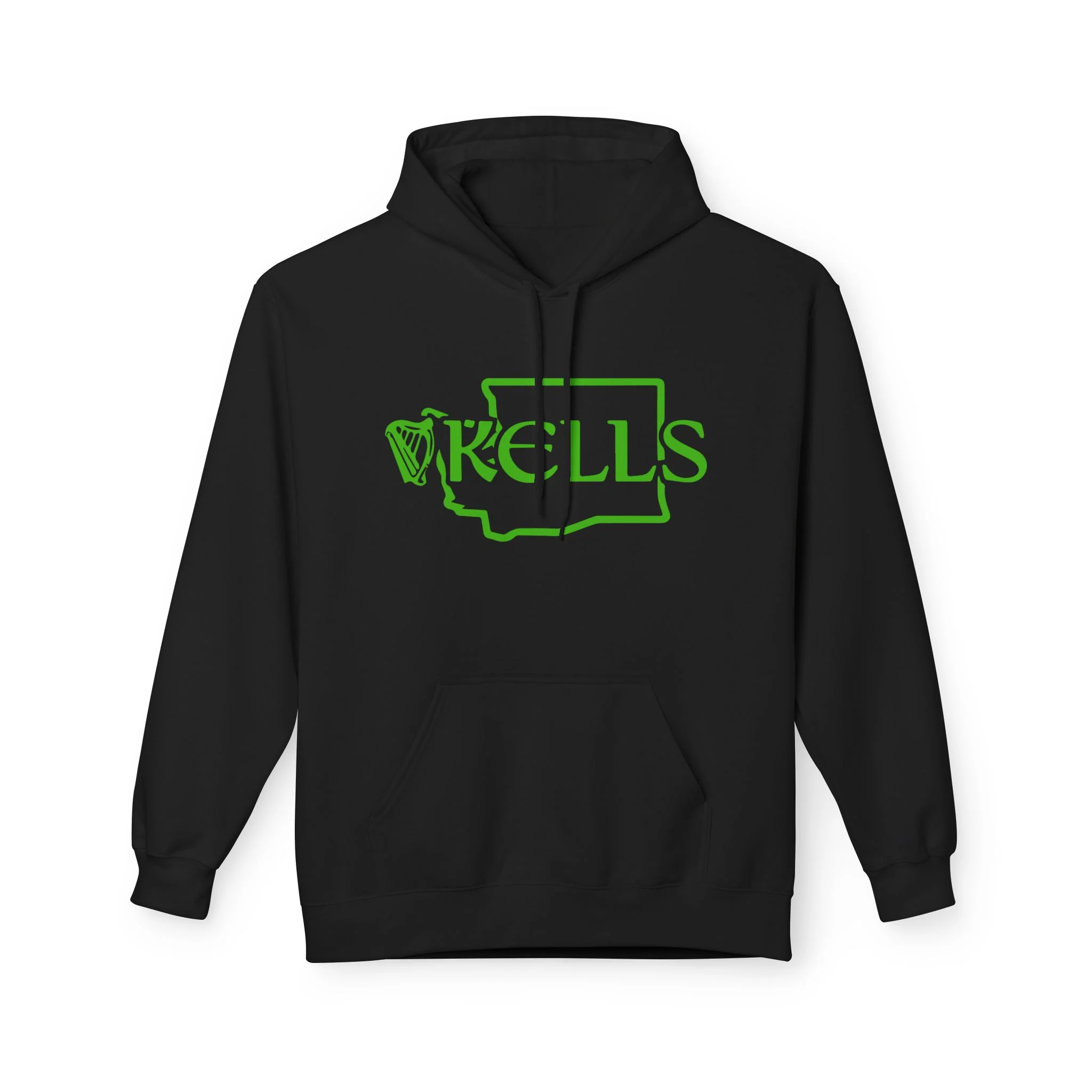 Kells Midweight Fleece Hoodie - Kelly Green WA Logo - Image 3
