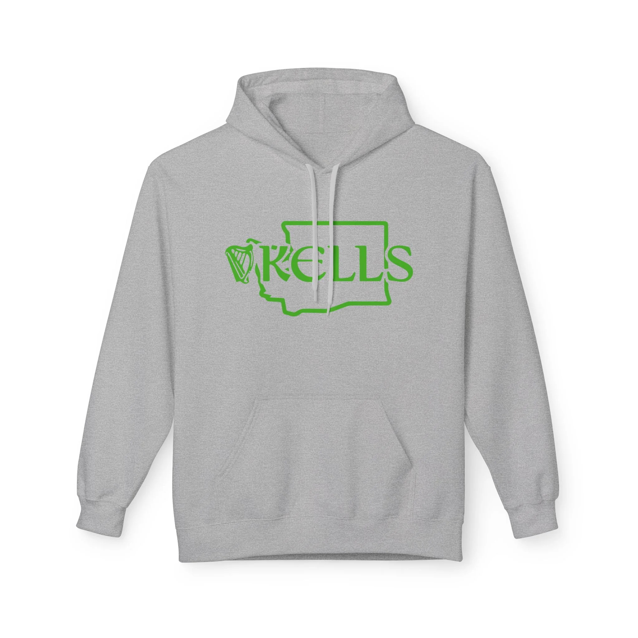 Kells Midweight Fleece Hoodie - Kelly Green WA Logo - Image 4