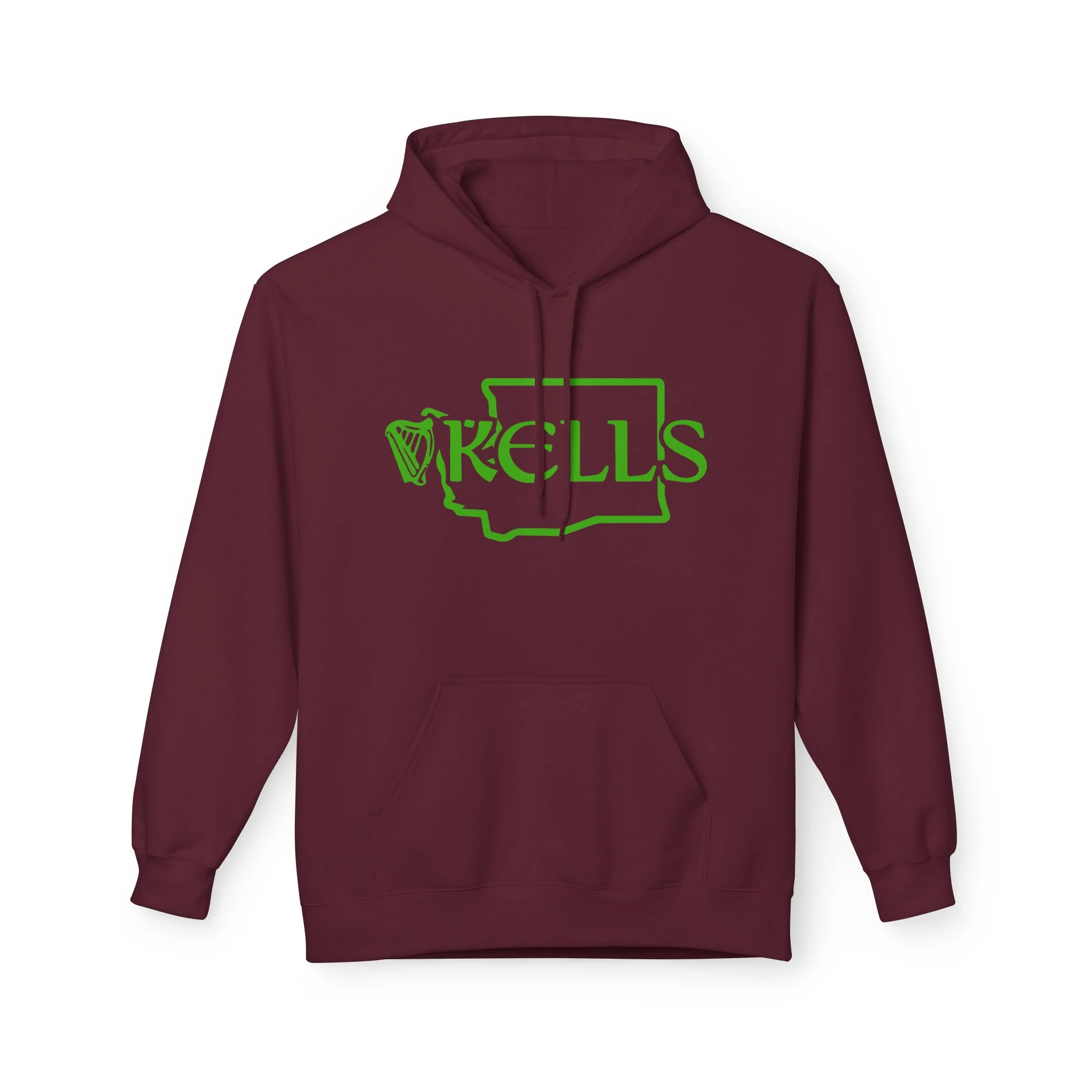 Kells Midweight Fleece Hoodie - Kelly Green WA Logo - Image 5