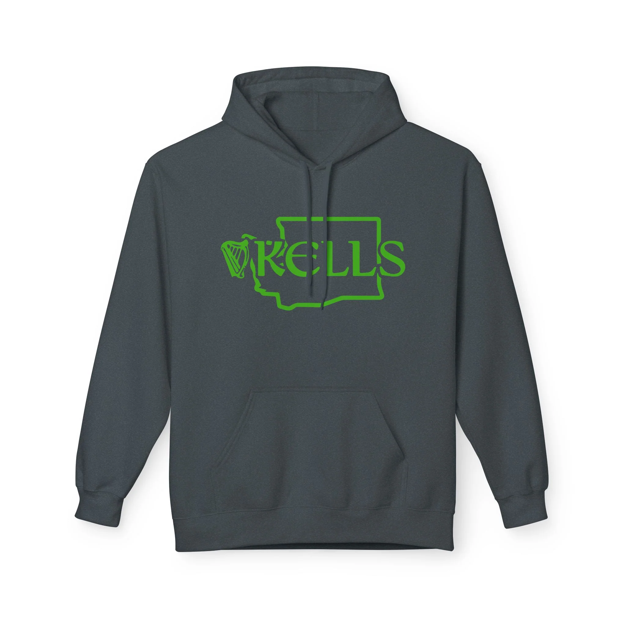 Kells Midweight Fleece Hoodie - Kelly Green WA Logo - Image 6