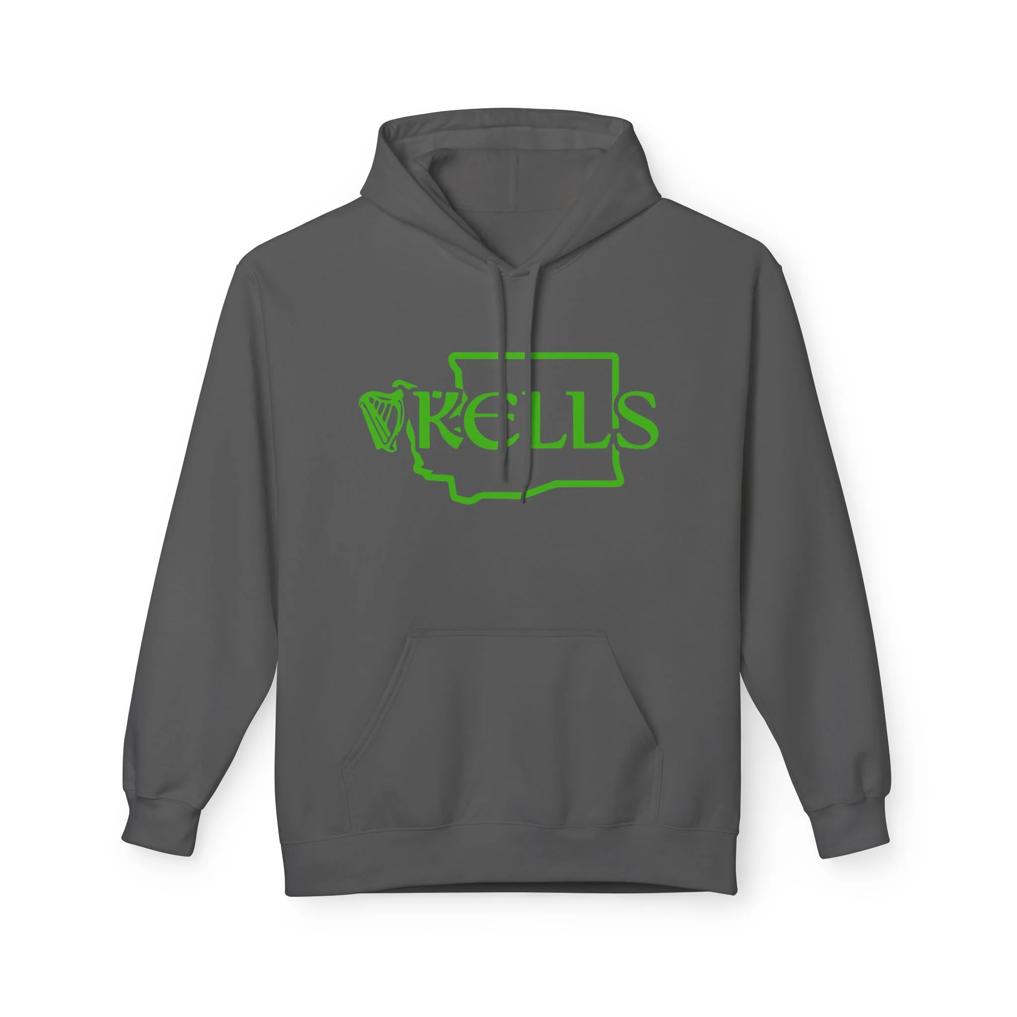 Kells Midweight Fleece Hoodie - Kelly Green WA Logo - Image 7