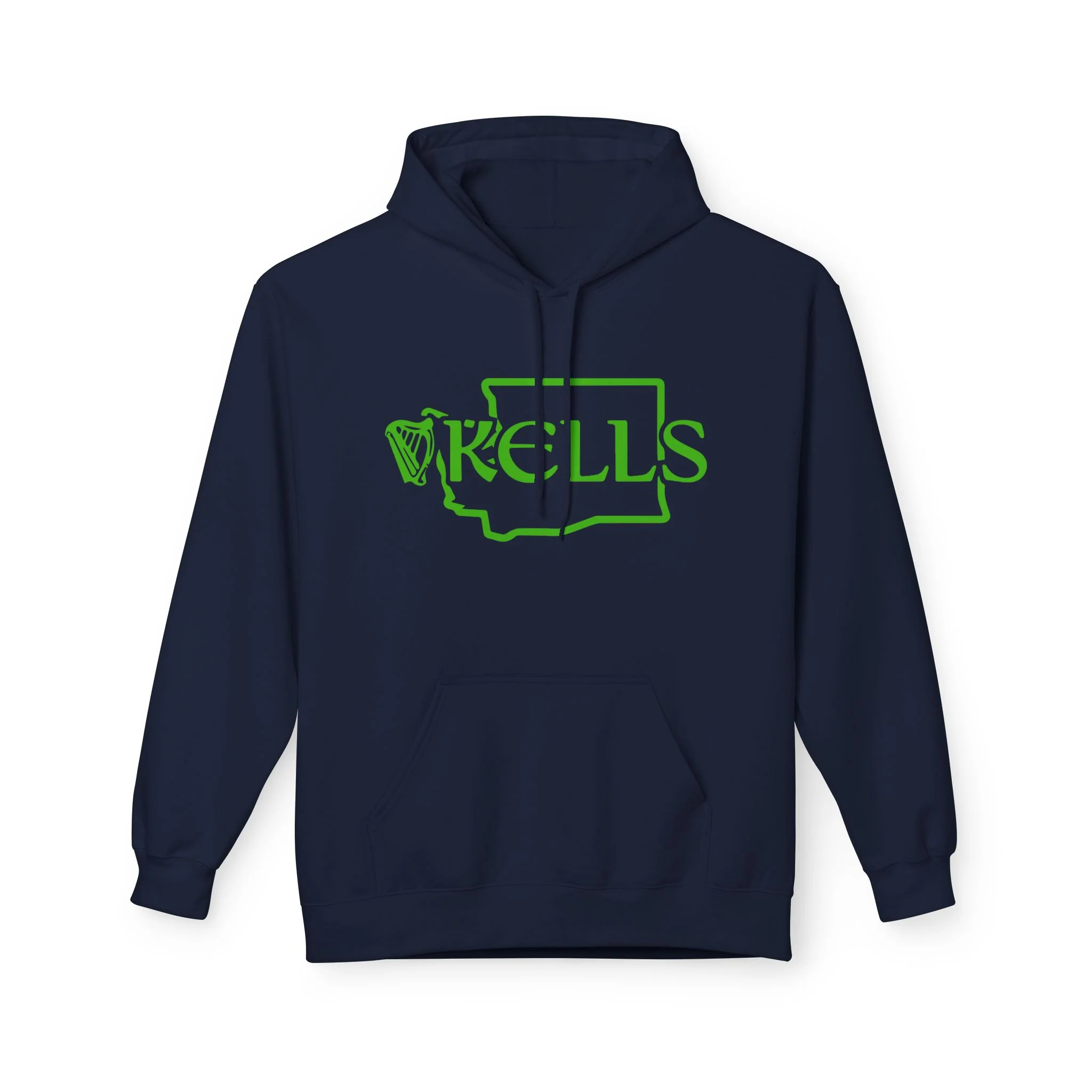 Kells Midweight Fleece Hoodie - Kelly Green WA Logo - Image 9
