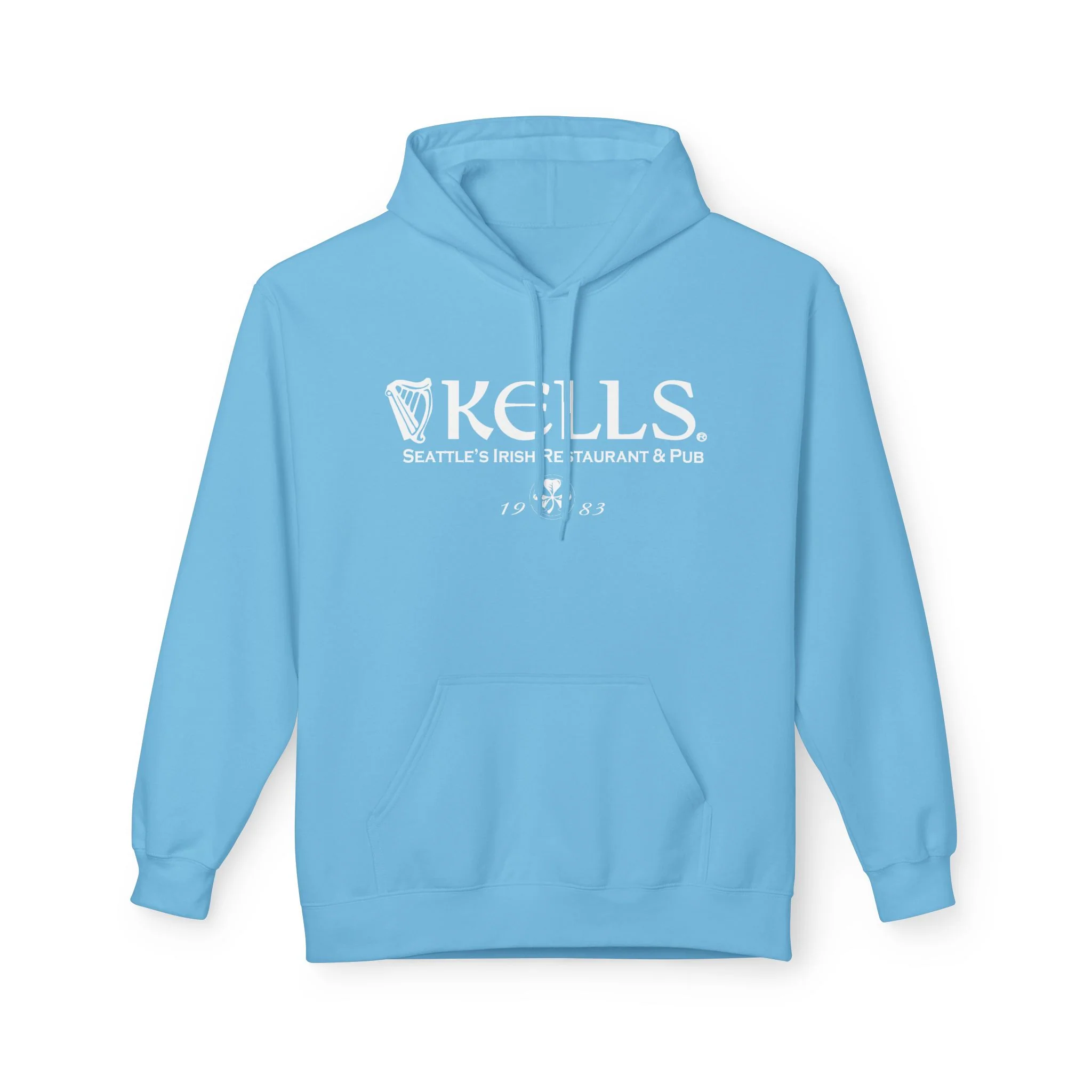 Kells Midweight Fleece Hoodie - White Classic Logo - Image 13