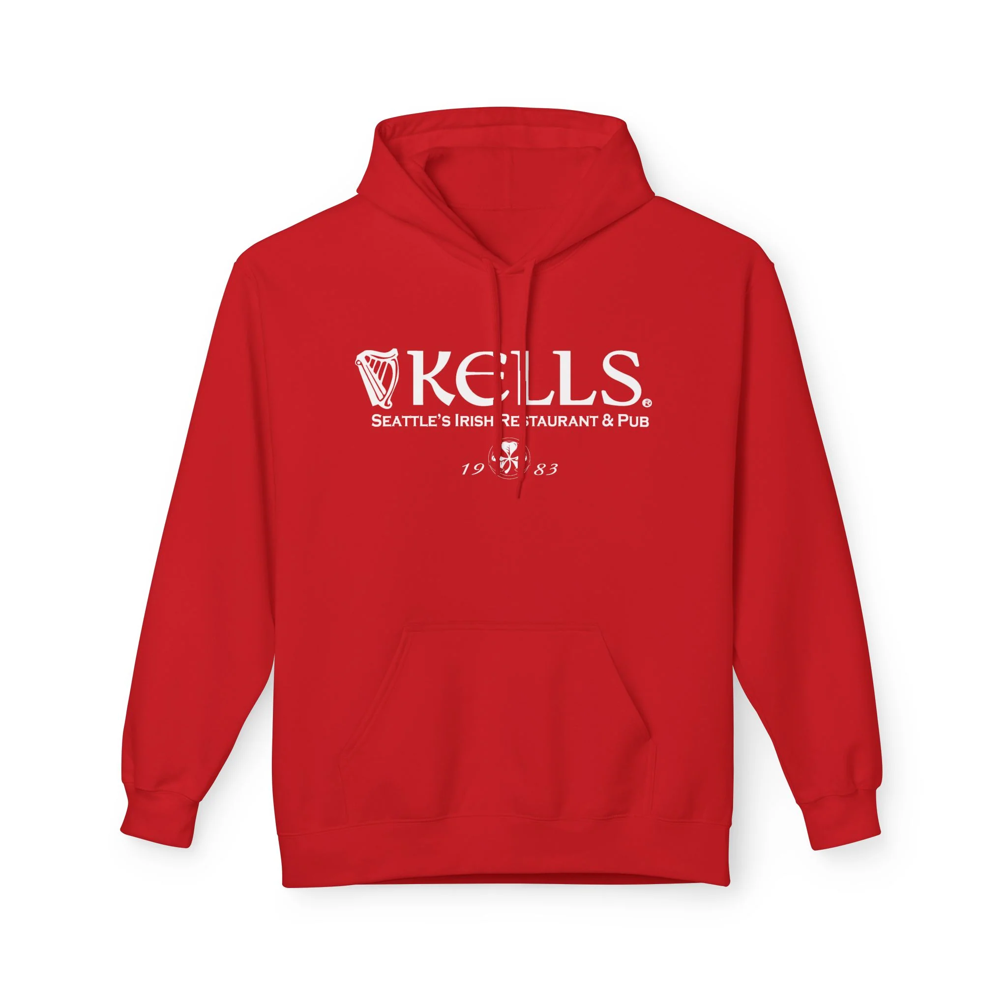 Kells Midweight Fleece Hoodie - White Classic Logo - Image 14