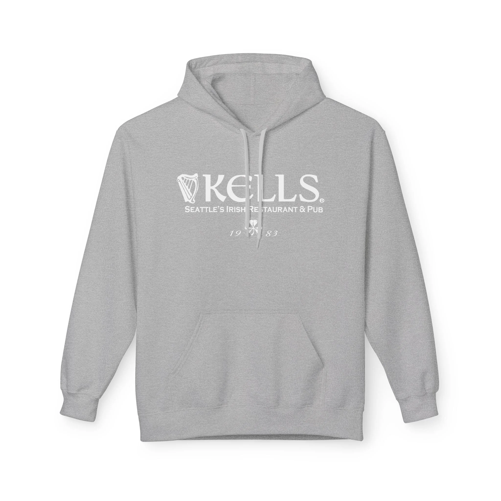 Kells Midweight Fleece Hoodie - White Classic Logo - Image 3
