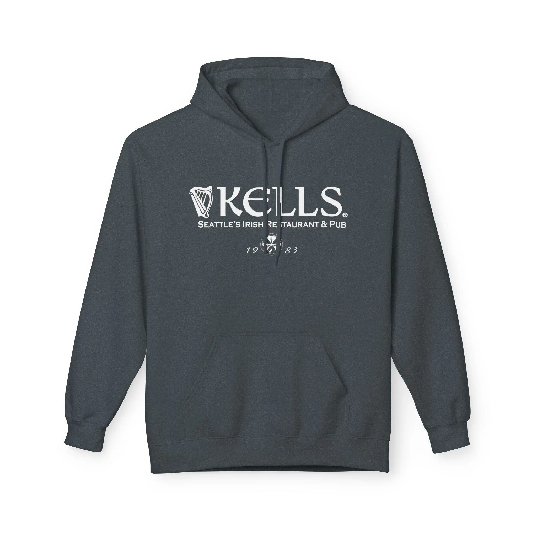 Kells Midweight Fleece Hoodie - White Classic Logo - Image 5