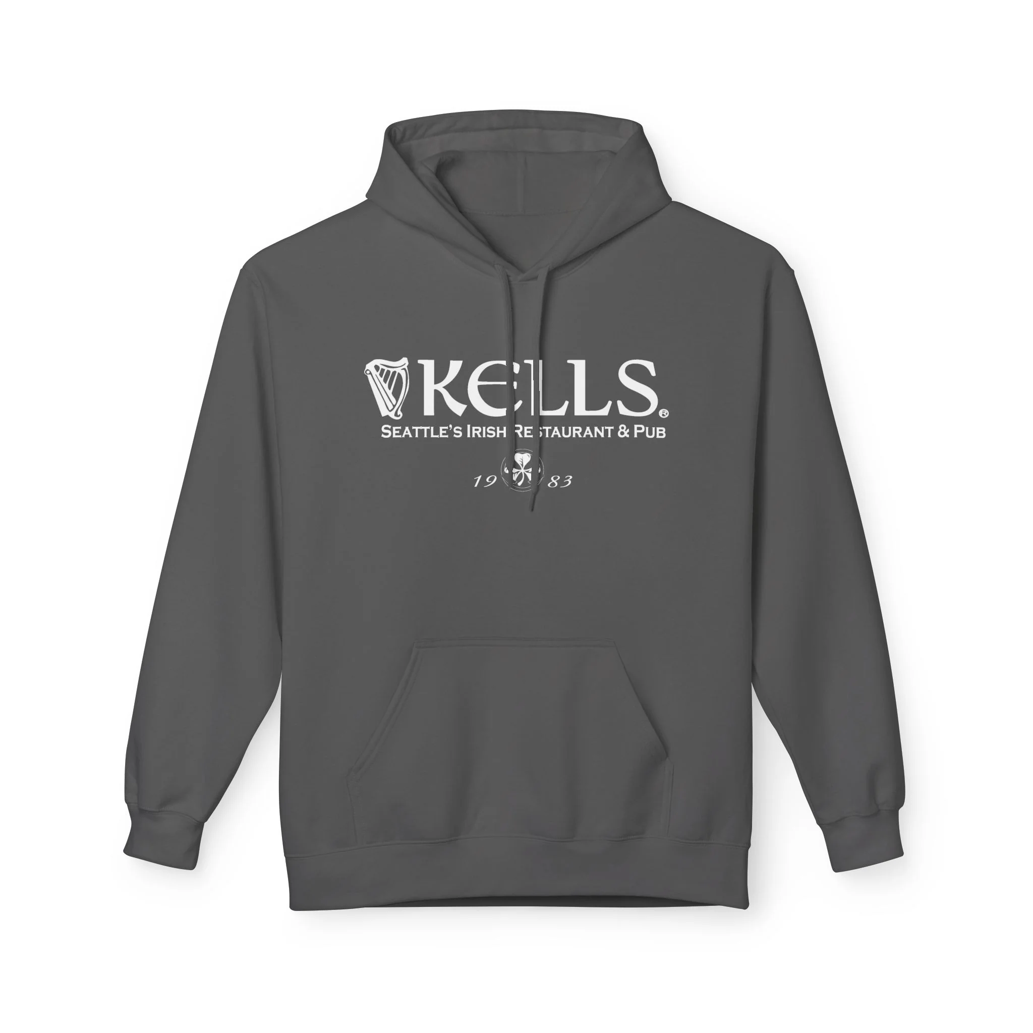 Kells Midweight Fleece Hoodie - White Classic Logo - Image 6