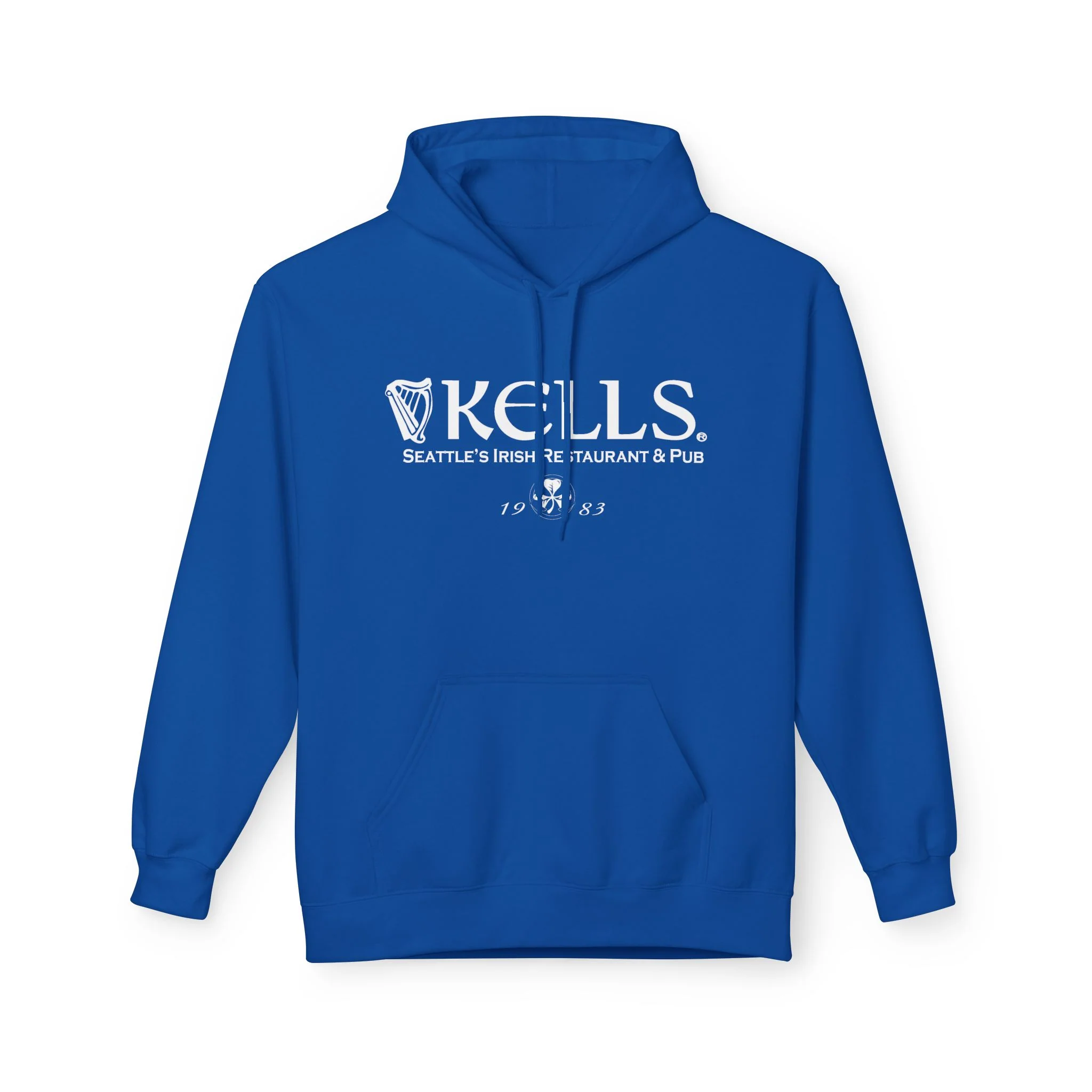 Kells Midweight Fleece Hoodie - White Classic Logo - Image 7